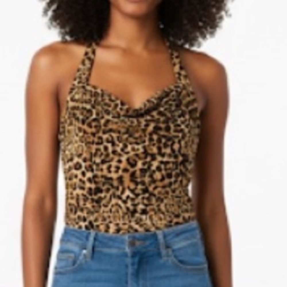 21 SAINTS cheetah Print Bodysuit Top